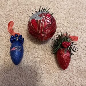 NFL New England Patriots Christmas Hand Crafted Ornaments